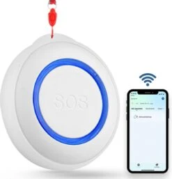 Gologi Slim Persoonlijk Alarm - Paniekknop - Senioren Alarm - Draadloze Alarmknop - Noodknop - Ouderen - WIFI - Melding Op Afstand Via App