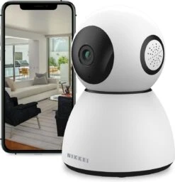 Nikkei CAM4 Draaibare Beveiligingscamera - Full HD IP Camera Met WiFi - Bewegingssensor En Nachtzicht - Huisdiercamera Voor Binnen - Met Smart App