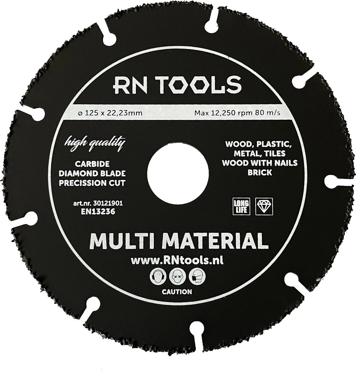 RNtools Carbide Multi Slijpschijf Voor Hout, Kunststof, Gips, Etc. - Ø125mm 1 RNtools Carbide Multi Slijpschijf Voor Hout, Kunststof, Gips, Etc. - Ø125mm