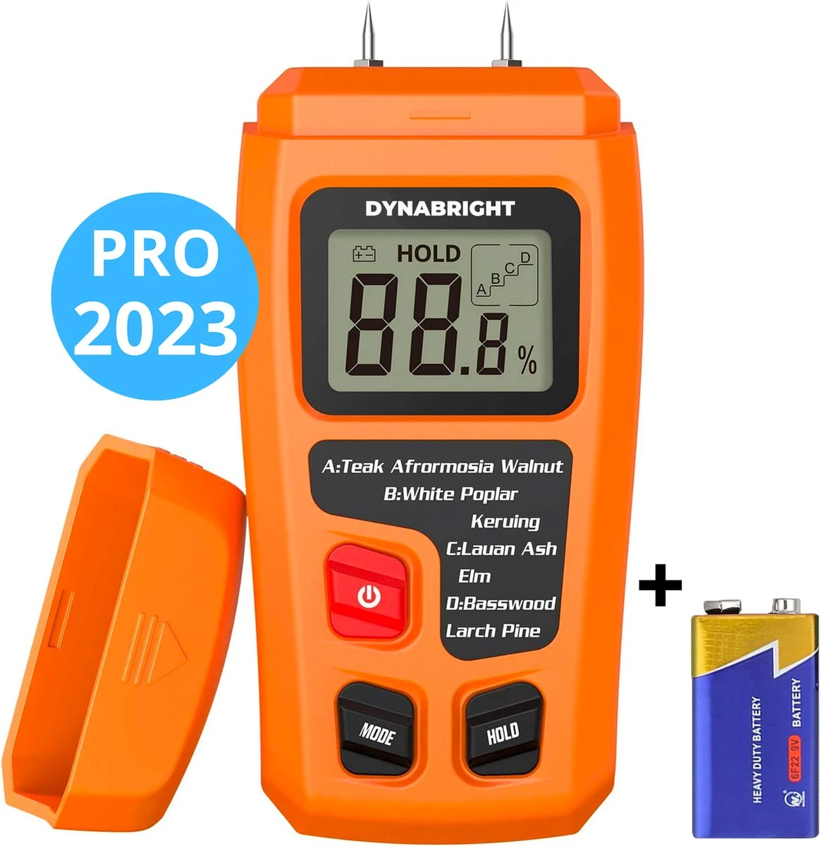 DynaBright Vochtmeter - Incl. Batterij - Digitale Hygrometer - Hout - Muur - Haardhout - Vochtigheid - Verlicht LCD Scherm 1 DynaBright Vochtmeter - Incl. Batterij - Digitale Hygrometer - Hout - Muur - Haardhout - Vochtigheid - Verlicht LCD Scherm