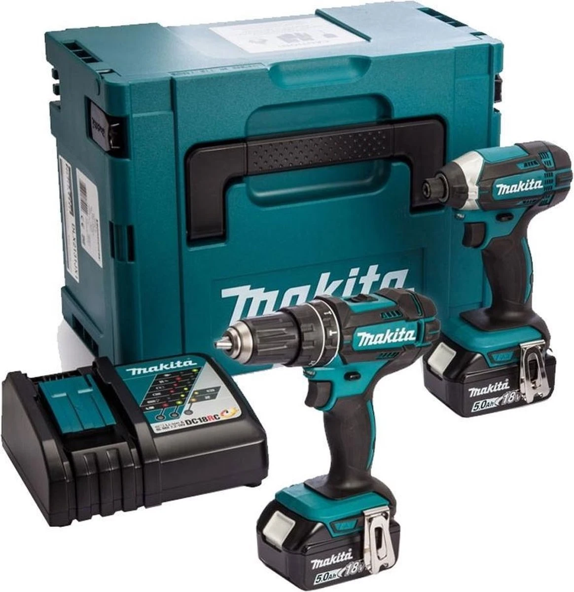 Makita DLX2131TJ 18V Li-Ion Combiset - Accuboormachine Met Klopfunctie (DHP482) & Slagschroevendraaier (DTD152) (2x 5.0Ah Accu) In Mbox 2 Makita DLX2131TJ 18V Li-Ion Combiset - Accuboormachine Met Klopfunctie (DHP482) & Slagschroevendraaier (DTD152) (2x 5.0Ah Accu) In Mbox - Afbeelding 2