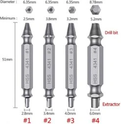 Schroefverwijderaar - Schroef Verwijder Set - Uitboorset 4-delig - HSS 4341 Set - Borenset Bitset -Makita || Merkloos || Stanley Verkoopwinkel 1165x1200 7