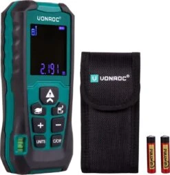 VONROC Laser Afstandsmeter – 40 Meter Bereik – Aanpasbare Meetreferentie