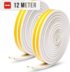 AWEMOZ Tochtband 12 Meter Lange Tochtstrip - Tochtstrips Voor Deuren - Tochtband Zelfklevend - Tochtwering - Tochtstopper