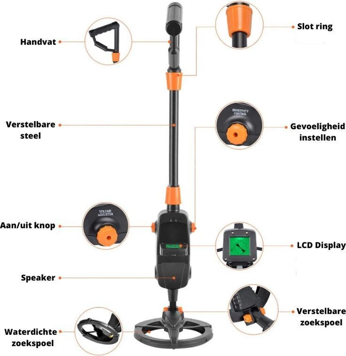Hunter® Metaaldetector | Draaibaar En Verstelbaar | Detectie Apparaat | Ultra Lichtgewicht | LCD Display | Zoekspoel Waterdicht | Kinderen En Volwassenen | Munten Zoeken | Grote Precisie | Schatzoeken | Goud Vinden 6 Hunter® Metaaldetector | Draaibaar En Verstelbaar | Detectie Apparaat | Ultra Lichtgewicht | LCD Display | Zoekspoel Waterdicht | Kinderen En Volwassenen | Munten Zoeken | Grote Precisie | Schatzoeken | Goud Vinden - Afbeelding 6
