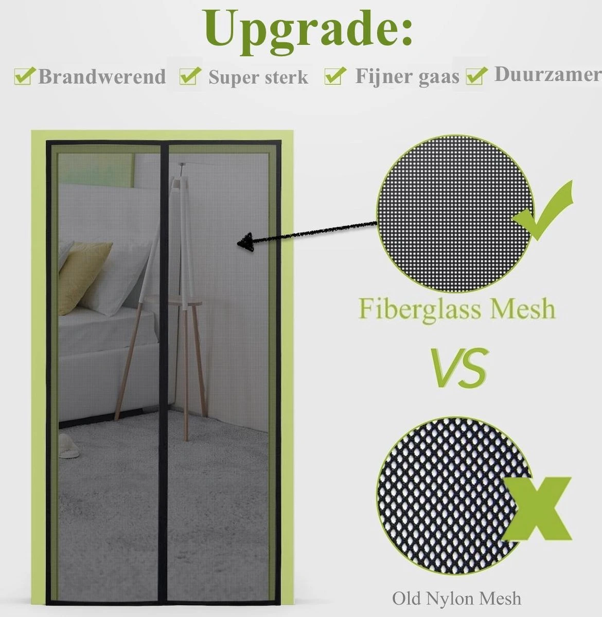 J-Pro Magnetisch Vliegengordijn - High Quality Glasvezel Deurhor- Deurgordijn - 210x101 Cm – Grijs 2 J-Pro Magnetisch Vliegengordijn - High Quality Glasvezel Deurhor- Deurgordijn - 210x101 Cm – Grijs - Afbeelding 2