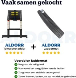 ALDORR Professional - Telescoopladder 3,80 Meter - Met Optigrip™ En Extra Brede Treden -Makita || Merkloos || Stanley Verkoopwinkel 1171x1200 1