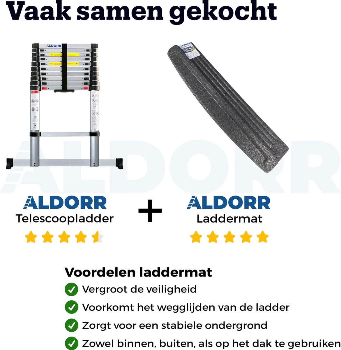 ALDORR Home - Telescoopladder 4,40 Meter - Met Stabilisatievoet En Soft Closing 5 ALDORR Home - Telescoopladder 4,40 Meter - Met Stabilisatievoet En Soft Closing - Afbeelding 5