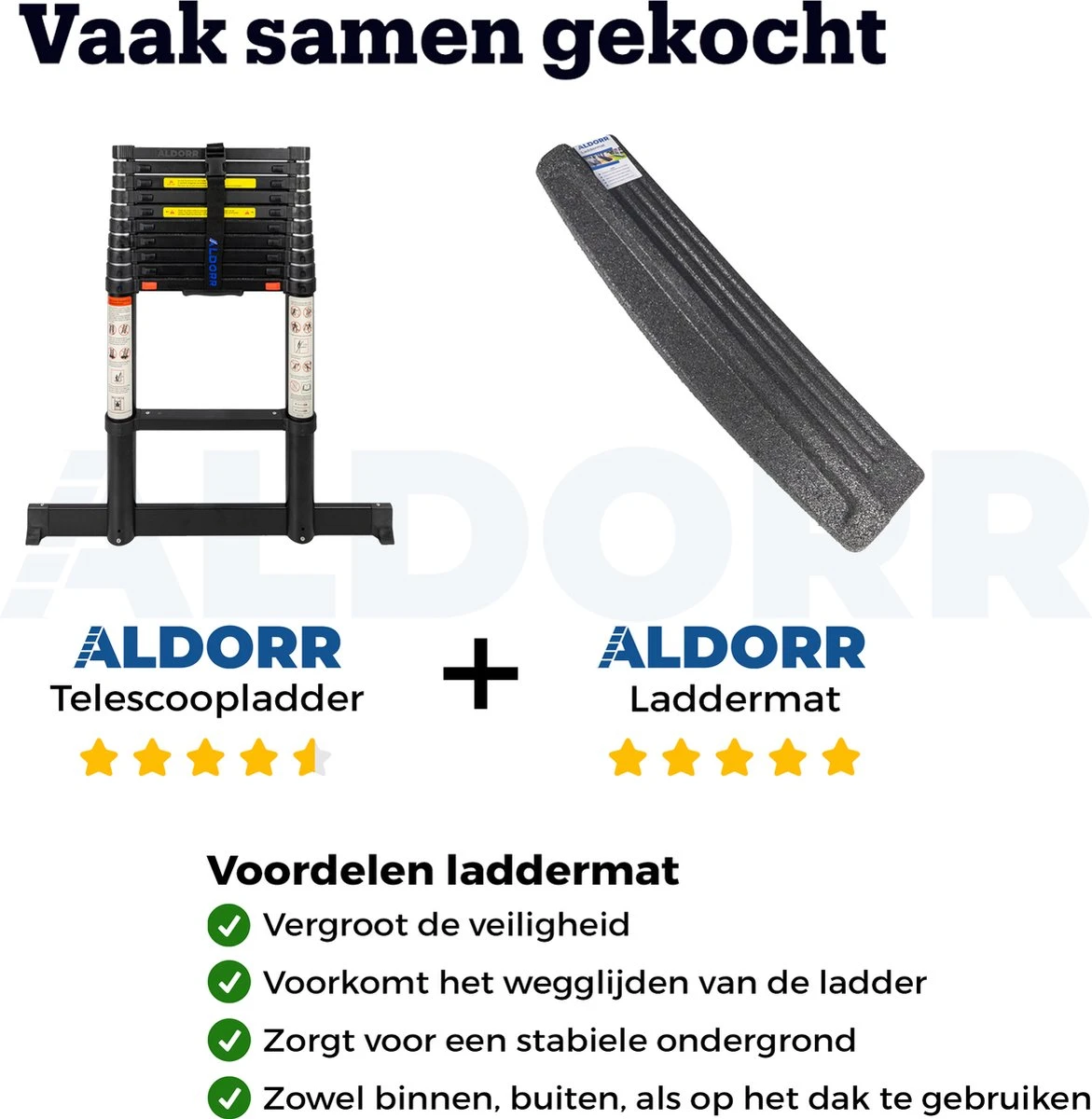 ALDORR Professional - Telescoopladder 4,40 Meter - Met Optigrip™ En Extra Brede Treden 10 ALDORR Professional - Telescoopladder 4,40 Meter - Met Optigrip™ En Extra Brede Treden - Afbeelding 10