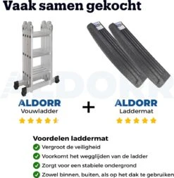 ALDORR Home - Vouwladder Aluminium 4 X 4 Treden Met Platform - 4,60 Meter -Makita || Merkloos || Stanley Verkoopwinkel 1171x1200 9