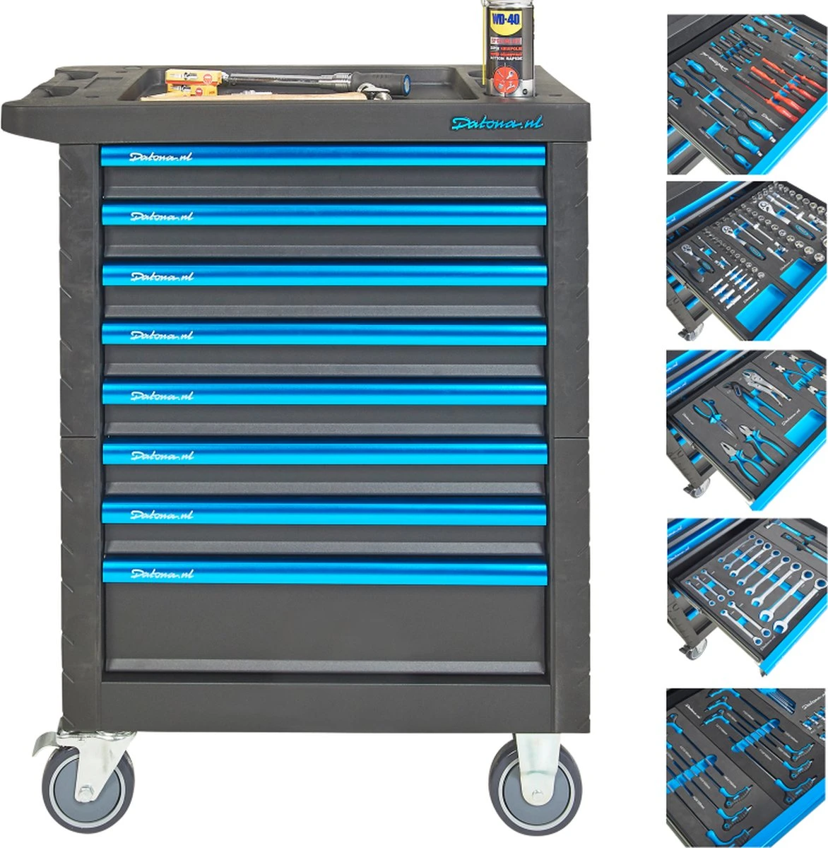 Datona® Gevulde Gereedschapswagen Ultimate Plus 8 Lades 5 Lades Gevuld - Zwart 12 Datona® Gevulde Gereedschapswagen Ultimate Plus 8 Lades 5 Lades Gevuld - Zwart - Afbeelding 12