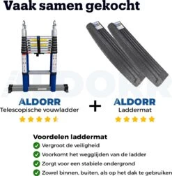 ALDORR Home Telescopische Vouwladder 6,20 Meter - Met Stabilisatievoet En Soft Closing - Aluminium 12 ALDORR Home Telescopische Vouwladder 6,20 Meter - Met Stabilisatievoet En Soft Closing - Aluminium -Makita || Merkloos || Stanley Verkoopwinkel 1175x1200 3