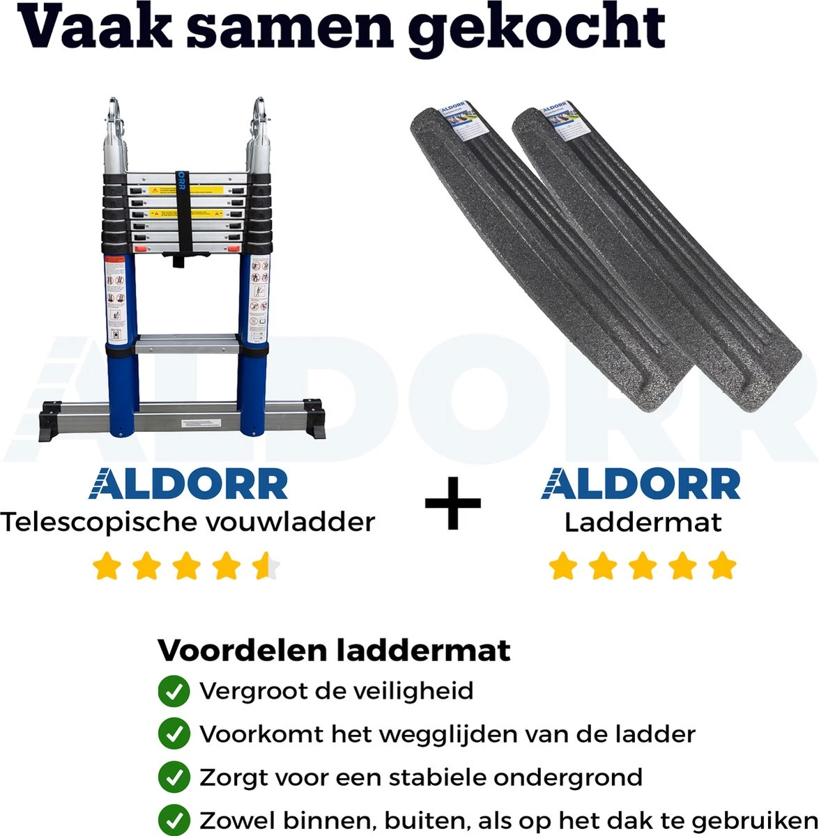 ALDORR Home Telescopische Vouwladder 6,20 Meter - Met Stabilisatievoet En Soft Closing - Aluminium 6 ALDORR Home Telescopische Vouwladder 6,20 Meter - Met Stabilisatievoet En Soft Closing - Aluminium - Afbeelding 6