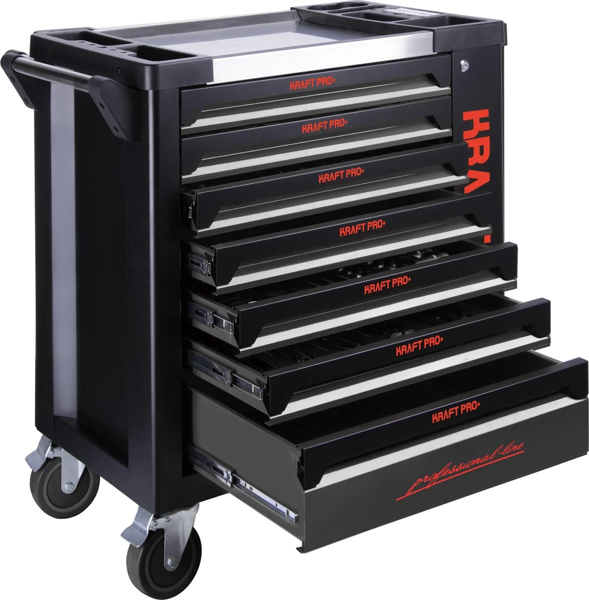 Kraft Pro+ - Gereedschapwagen - 7/6 Laden Gevuld - Groot Opbergvak 2 Kraft Pro+ - Gereedschapwagen - 7/6 Laden Gevuld - Groot Opbergvak - Afbeelding 2