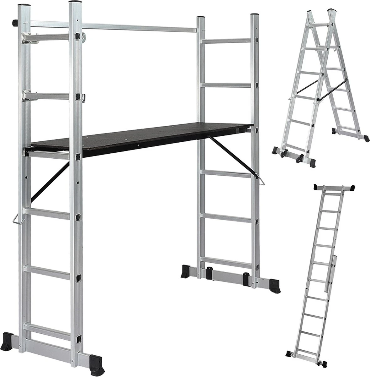Jago - Steiger - Multifuncitionele Ladder - Ladderrek - Werkblad - Werkplatform - 4 In 1 1 Jago - Steiger - Multifuncitionele Ladder - Ladderrek - Werkblad - Werkplatform - 4 In 1
