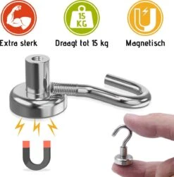 AWEMOZ® Magnetische Ophanghaakjes Zelfklevend - 10 Stuks - Ophanghaken - 15 KG Trekkracht - Zilver -Makita || Merkloos || Stanley Verkoopwinkel 1180x1200 3