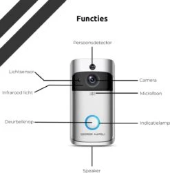 George Napoli Video Deurbel HD - Draadloze Deurbel – Deurbel Met Camera - WiFi Deurbel - Infrarood - Oplaadbaar - Met Gong - Zilver -Makita || Merkloos || Stanley Verkoopwinkel 1183x1200 17