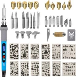 Houtbrander Set Met LCD Display - 44 Delig - Pyrografie - Soldeerbout - Soldeerset - Houtbrander - Soldeerstation - Soldeer