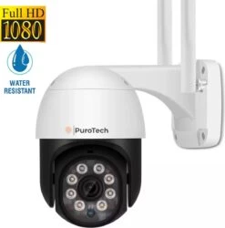 PuroTech Beveiligingscamera PRO - Wifi Smart Waterproof IP66 - Draaibaar En Kantelbaar - Voor Binnen & Buiten - Full HD 5MP - Dome IP Camera - Nachtzicht - Draadloos Internet - Met Recorder