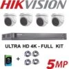 Kit HIKVISION 5 MP AUDIO DVR 4 CH HD - 4x Camera Turret 5MP - 1Tb HDD