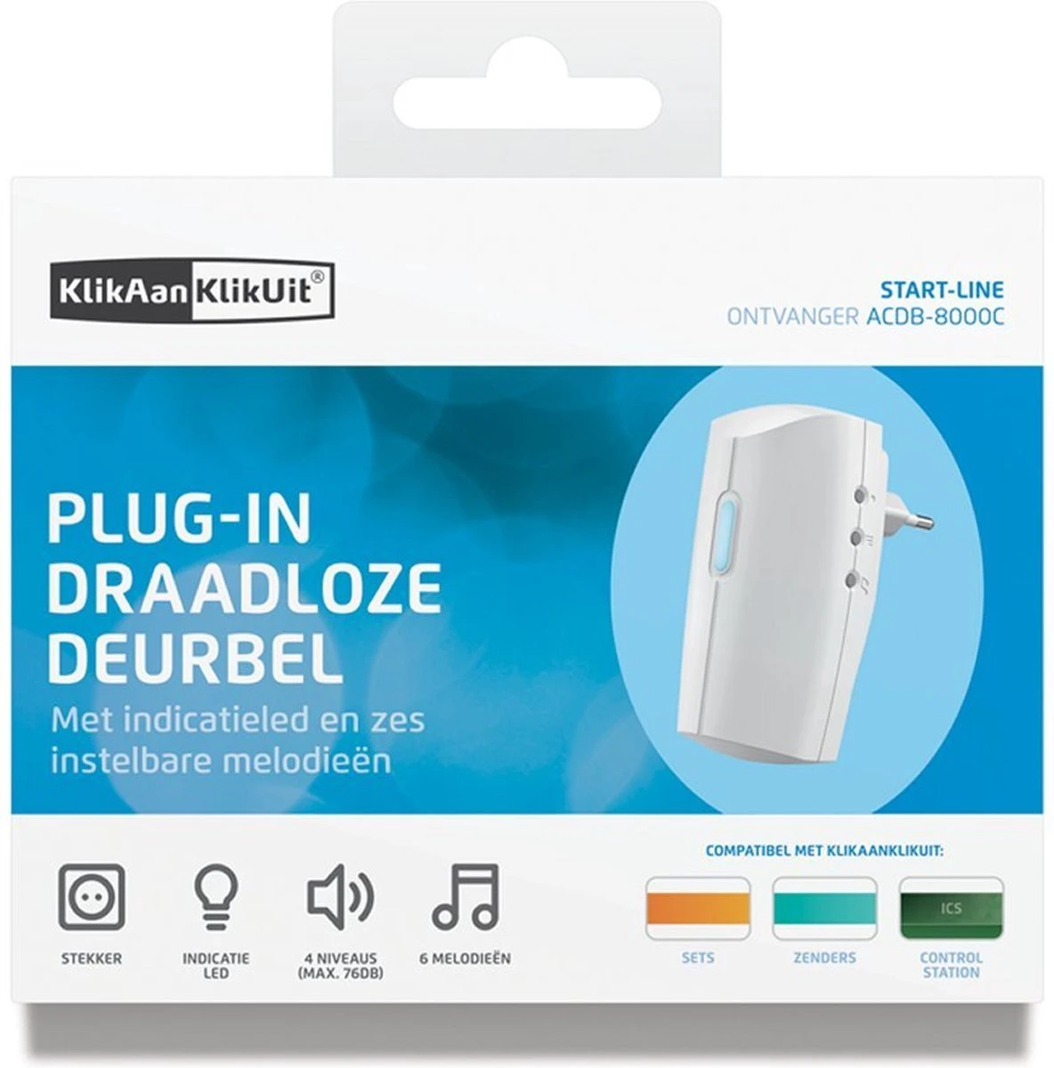 KlikAanKlikUit ACDB-8000C - Deurbelgong Netstroom - Wit 6 KlikAanKlikUit ACDB-8000C - Deurbelgong Netstroom - Wit - Afbeelding 6