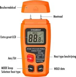 DynaBright Vochtmeter - Incl. Batterij - Digitale Hygrometer - Hout - Muur - Haardhout - Vochtigheid - Verlicht LCD Scherm 19 DynaBright Vochtmeter - Incl. Batterij - Digitale Hygrometer - Hout - Muur - Haardhout - Vochtigheid - Verlicht LCD Scherm -Makita || Merkloos || Stanley Verkoopwinkel 1184x1200 5
