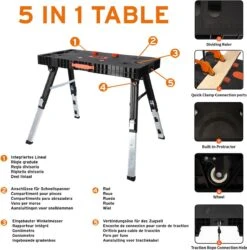 FUXTEC Werkbank - 5in1 - Universele Werkbank, Werkplatform, Steiger, Zaagbok, Transportrol En Werkplaatsrolbord In één - FX-WB 18 FUXTEC Werkbank - 5in1 - Universele Werkbank, Werkplatform, Steiger, Zaagbok, Transportrol En Werkplaatsrolbord In één - FX-WB -Makita || Merkloos || Stanley Verkoopwinkel 1184x1200 7
