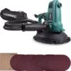 VONROC Wand-/plafondschuurmachine – 750W – Ø180MM – Plafond & Muur – Incl. Slang, Stofopvangzak En 33 Schuurvellen