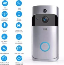 T Ring Video Deurbel - Draadloos - Incl. Accu Pakket- Zilver (Geen Abonnement Verplichting) -Makita || Merkloos || Stanley Verkoopwinkel 1186x1200 32