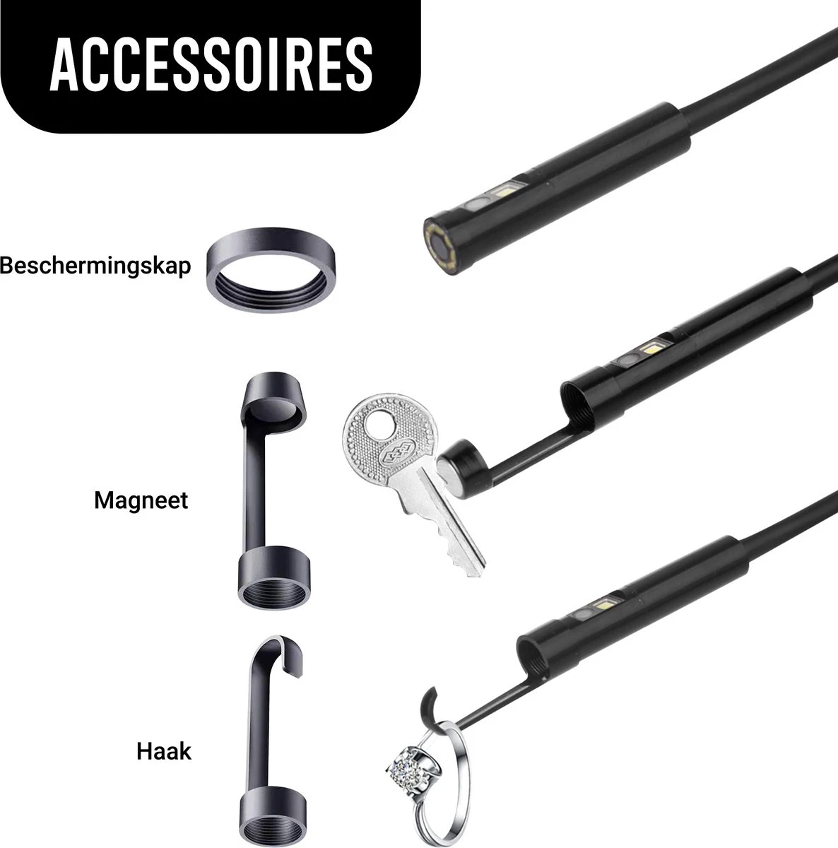 Webvision Inspectiecamera Dubbele Lens 5M – Endoscoop – Inspectie Camera – Endoscoop Camera – Voor Android/IOS - IP68 Waterdicht - 1080P HD 6 Webvision Inspectiecamera Dubbele Lens 5M – Endoscoop – Inspectie Camera – Endoscoop Camera – Voor Android/IOS - IP68 Waterdicht - 1080P HD - Afbeelding 6