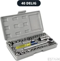 ESTARK® Professionele XL 40-Delige Dopsleutel Set - Met Momentsleutel Ratel & Verlengstuk - Doppenset Doppendoos Torx/Inbus/Hex/Kruiskop/Philips Bit Doppen Set - Ratelset - Met Snelwisselsysteem - 1/4" & 1/2" Inch Doppenset 22 ESTARK® Professionele XL 40-Delige Dopsleutel Set - Met Momentsleutel Ratel & Verlengstuk - Doppenset Doppendoos Torx/Inbus/Hex/Kruiskop/Philips Bit Doppen Set - Ratelset - Met Snelwisselsysteem - 1/4" & 1/2" Inch Doppenset -Makita || Merkloos || Stanley Verkoopwinkel 1187x1200 1