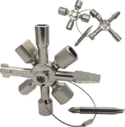 Merkloos Schakelkastsleutel - Universele Kruissleutel - 10 In 1 - Radiator Sleutel