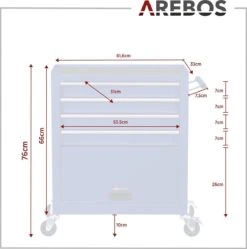 AREBOS Werkplaatswagen Gereedschapswagen Met 4 Laden 1 Kast & Incl Gereedschap -Makita || Merkloos || Stanley Verkoopwinkel 1188x1200 4