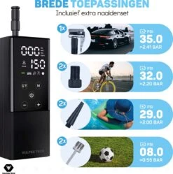 Vulpes Tech® 6-in-1 Compressor Bandenpomp - Elektrische Fietspomp Met Touchscreen - Voor Auto, Scooter, Fiets, Bal En Luchtbed - Inclusief 7 Opzetstukken, Zaklamp & Reistas 15 Vulpes Tech® 6-in-1 Compressor Bandenpomp - Elektrische Fietspomp Met Touchscreen - Voor Auto, Scooter, Fiets, Bal En Luchtbed - Inclusief 7 Opzetstukken, Zaklamp & Reistas -Makita || Merkloos || Stanley Verkoopwinkel 1189x1200 13