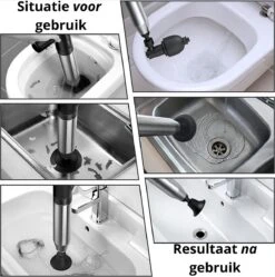 Merkloos FreeDrain® Professionele Luchtdruk Pomp Ontstopper - 4 Ontstoppingskoppen - Luchtdruk Meter - RVS - Gootsteenontstopper - Toilet - WC - Afvoer - Rioolontstopper - Ontstoppingsveer - Plopper - 0-8 Bar -Makita || Merkloos || Stanley Verkoopwinkel 1189x1200 5