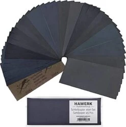 HAWERK Professionele Schuurpapier Set 80-3000 Korrel - 45 Stuks - Nat En Droog - Fijn Schuur Papier Voor Auto Hout Meubels Steen Lak Metaal Verf Epoxyhars
