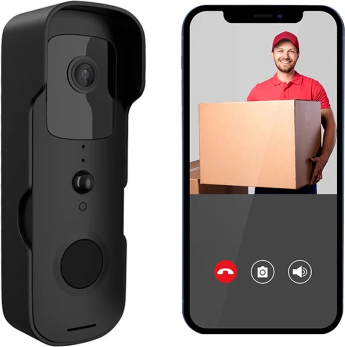 T-ring Smarthome Video Deurbel V3 - Deurbelset - Draadloos - IOS En Android - Zwart (Geen Abonnement Verplichting) (incl. 2 X Oplaadbare Accu Batterijen En Losse Bel.) EXTRA SMAL MODEL ! 2 T-ring Smarthome Video Deurbel V3 - Deurbelset - Draadloos - IOS En Android - Zwart (Geen Abonnement Verplichting) (incl. 2 X Oplaadbare Accu Batterijen En Losse Bel.) EXTRA SMAL MODEL ! - Afbeelding 2