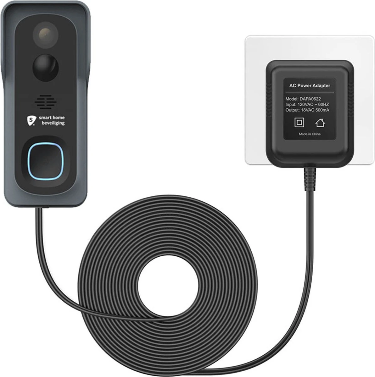 Doorguard Video Deurbel Adapter - 18v 5m - Voor Doorguard XS, Ring, Eken, Nest Hello - Werkt Ook Op Honeywell Thermostaat, Nest Thermostaat 1 Doorguard Video Deurbel Adapter - 18v 5m - Voor Doorguard XS, Ring, Eken, Nest Hello - Werkt Ook Op Honeywell Thermostaat, Nest Thermostaat
