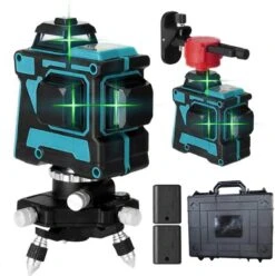 Premic Zelfnivellerende Kruislijnlaser 3D Bouwlaser – 360° Graden Roterende Laser – 4 Tot 12 Lijnen – Inclusief 2X Batterijen