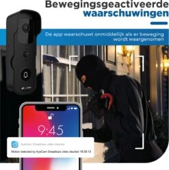 AyeCam Video Deurbel - 1080P - Nachtvisie & Bewegingsdetectie - Incl. 32GB SD & Chime - Deurbel Draadloos -Makita || Merkloos || Stanley Verkoopwinkel 1193x1200 27