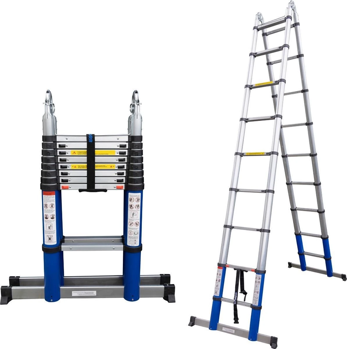 ALDORR Home Telescopische Vouwladder 6,20 Meter - Met Stabilisatievoet En Soft Closing - Aluminium 1 ALDORR Home Telescopische Vouwladder 6,20 Meter - Met Stabilisatievoet En Soft Closing - Aluminium