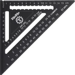 DjoDjo - Winkelhaak - Metrische Driehoek - Speed Square - Schrijfhaak - Blokhaak - Verstekhaak - 5-in-1 Meetdriehoek - Zwart -Makita || Merkloos || Stanley Verkoopwinkel 1195x1200 2