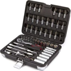 53 Delige 1/4" Doppenset Inclusief Lange Doppen