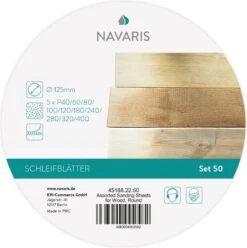 Navaris 50x Rond Schuurpapier - Voor Schuurmachines - Klittenbandbevestiging - 125 Mm - Korrel 40-400 - Schuurschijven Voor Hout, Metaal En Meer -Makita || Merkloos || Stanley Verkoopwinkel 1197x1200 17