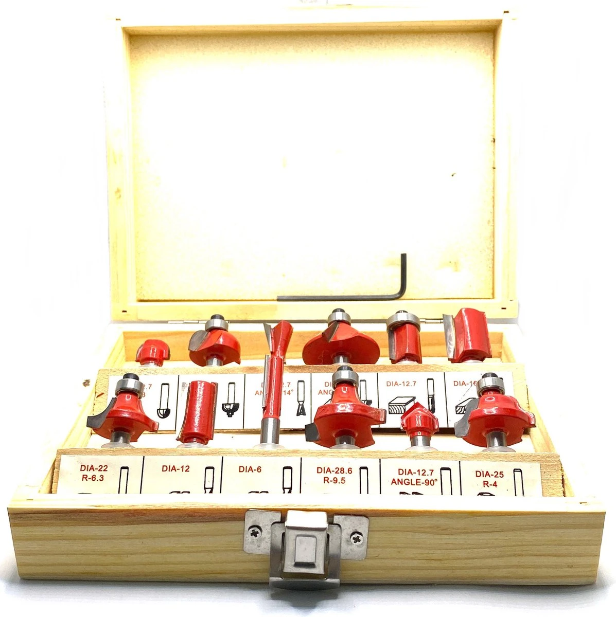 Merkloos Bovenfrezenset 12-delig - Frezenset 12-delig - Frezenset Voor Bovenfrees - Schachtdiameter 6mm In Hout Koffer 1 Merkloos Bovenfrezenset 12-delig - Frezenset 12-delig - Frezenset Voor Bovenfrees - Schachtdiameter 6mm In Hout Koffer