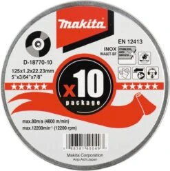 Makita D-18770-10 Doorslijpschijf - 125 X 22,23 X 1,2mm - RVS - Inox (10st) 9 Makita D-18770-10 Doorslijpschijf - 125 X 22,23 X 1,2mm - RVS - Inox (10st) -Makita || Merkloos || Stanley Verkoopwinkel 1197x1200 31