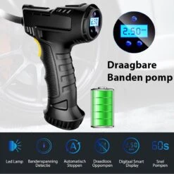 Draagbare Compressor Bandenpomp – 12V Luchtcompressor – Fiets, Auto Tot Camper – Elektrische Fietspomp