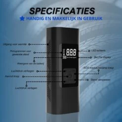 EnDrie® Luchtcompressor - Ballen Pomp – Elektrische Pomp – Pomp Voor Auto, Luchtbed , Fietsband , Autoband En Bal – Compressor Set – Kleine Compressor – Banden Pomp – Ingebouwde Powerbank En Zaklamp - Draagbare Luchtcompressor - 6000mAh -Makita || Merkloos || Stanley Verkoopwinkel 1198x1200 32