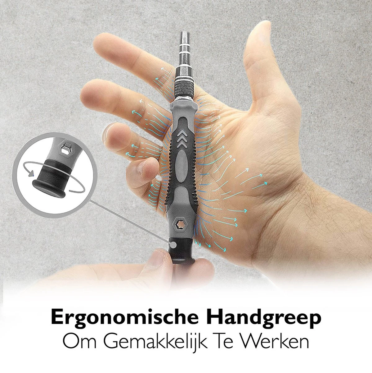 Dieux® - 125 Delige Precisie Schroevendraaierset - Grijs - Magnetisch - Schroevendraaier - Gereedschapset - Bidset - Gereedschap - Reparatie - Werkbank - Opbergbox - Pasen 4 Dieux® - 125 Delige Precisie Schroevendraaierset - Grijs - Magnetisch - Schroevendraaier - Gereedschapset - Bidset - Gereedschap - Reparatie - Werkbank - Opbergbox - Pasen - Afbeelding 4