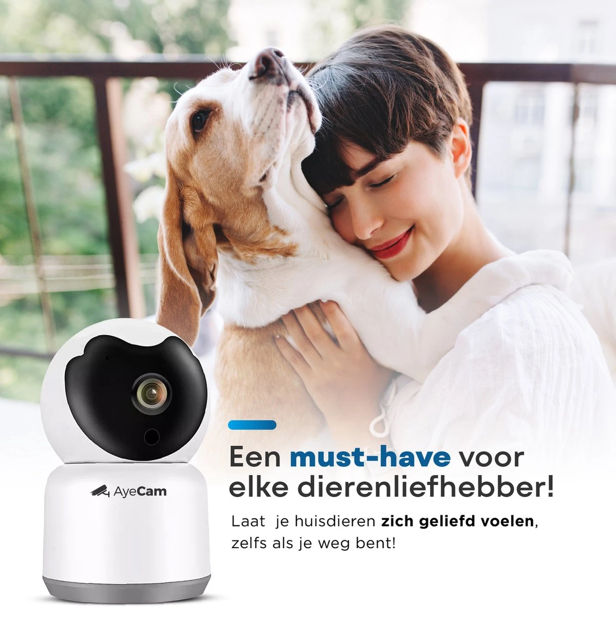 AyeCam Huisdiercamera - Met App - Incl. 32GB SD - WiFi - Beweeg & Geluidsdetectie - Beveiligingscamera - Hondencamera 2 AyeCam Huisdiercamera - Met App - Incl. 32GB SD - WiFi - Beweeg & Geluidsdetectie - Beveiligingscamera - Hondencamera - Afbeelding 2